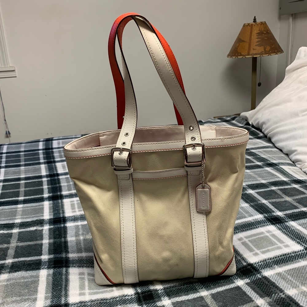 Beige coach handbag
